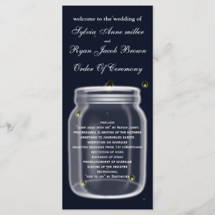programa do casamento do frasco de pedreiro dos