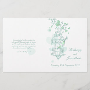 Programa do casamento do verde da hortelã dos