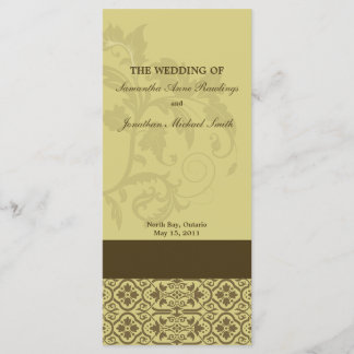 Programa do casamento tema damasco - Folhagem Dour