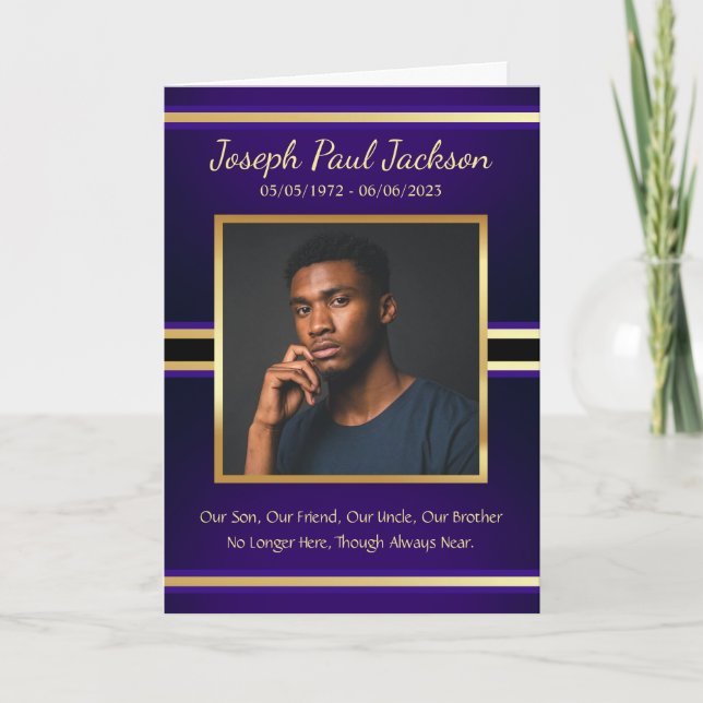 Programa Dobrado do Serviço Funeral Dourado Roxo (Frente)