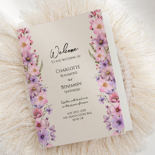 Programa Dobragem do Casamento de Beige de Flor Selvagem Mo