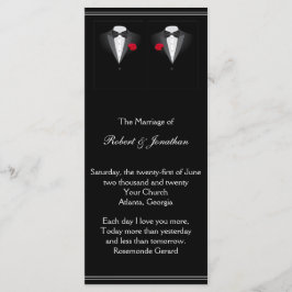 Programa Dois Tuxedos com Rosa vermelha de Casamento