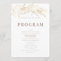 Dourada Folhagem Moderna + Casamento Minimalista