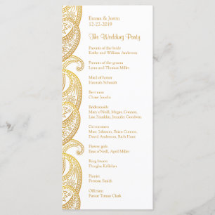 Programa Dourada Paisley Tradicional Indian Wedding Rackcar