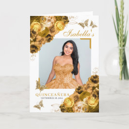 Programa Dourada Quinceanera Tiara Borboletas