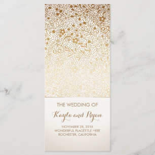 Programa Douradas Flores Vintage White Wedding Programs