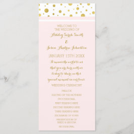 Programa Dourado Confetti Blush Pink Weding