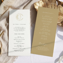Programa Dourado de Casamento Celestial Monograma