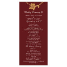 Programa Dourado de Casamento de Evento Floral Mar