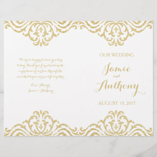 Programa Dourado do casamento da elegância do