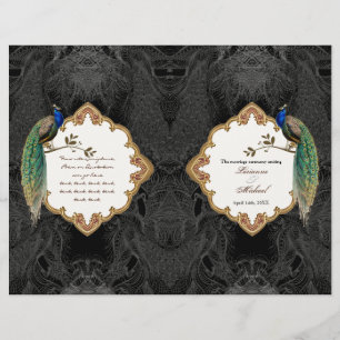 Programa dourado do pavão & do casamento do