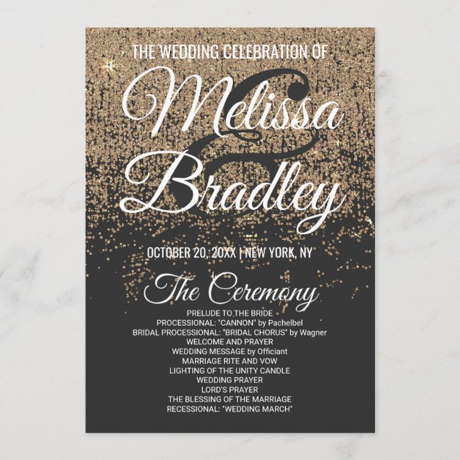 Programa Dourado Glitter Sparkles Black (Frente)