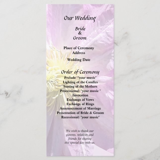 Programa Duas Clematites Rosa (Frente)