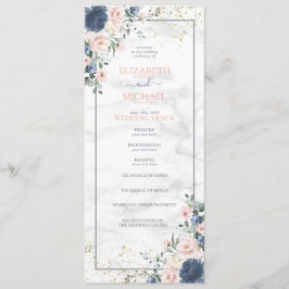 Programa Dusty Blue Blush Pink Watercolor Wedage Program
