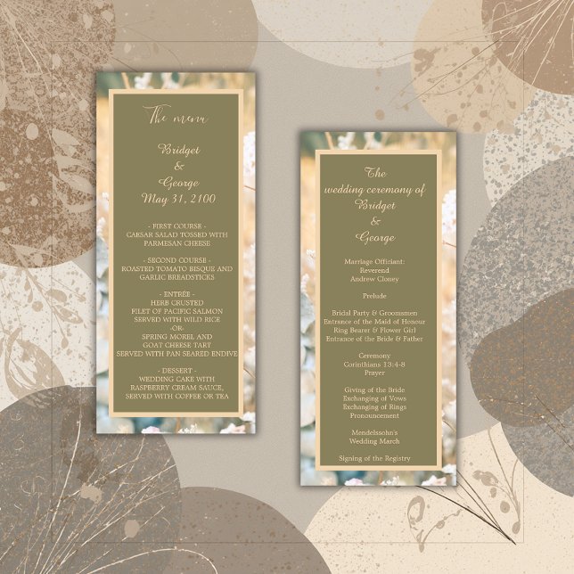 Programa e menu de casamento do Pastel Wildflower (Criador carregado)