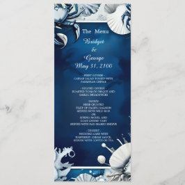 programa e menu de casamento do vibe costeiro azul