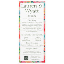 Programa e Menu de Casamentos Tropicais de Fatos d