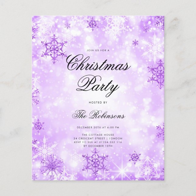 Programa e menu do convite para férias de inverno  (Frente)