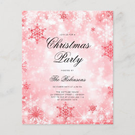 Programa e menu do convite para o inverno Vermelho