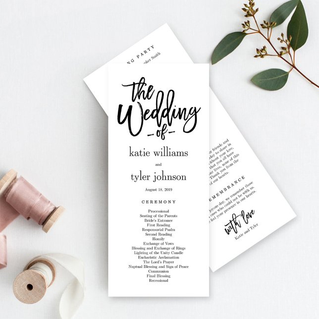 Programa EDITABLE COLOR Wedding Ceremony Program #BCC (Criador carregado)
