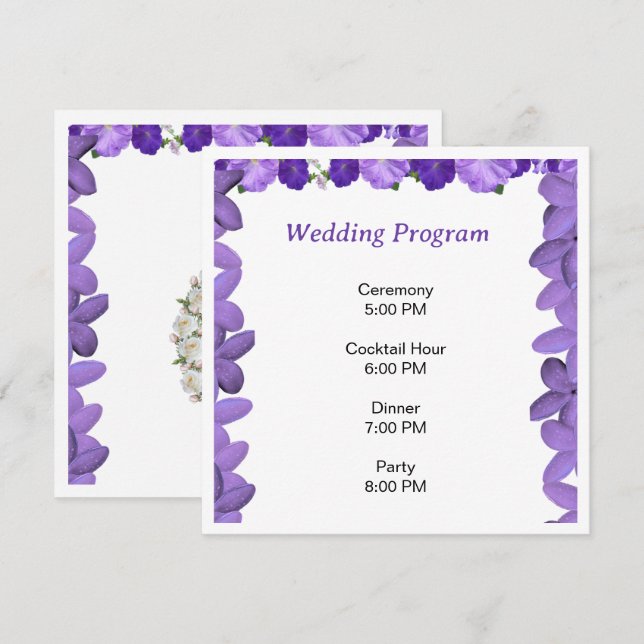 Programa Elegant Arch Floral Wedding Program | Acrylic  (Frente/Verso)