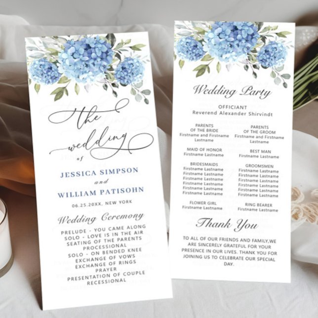 Programa Elegant Blue Hydrangea Wedemony Program (Criador carregado)