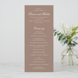 Programa Elegant Brown Romantic Wedding
