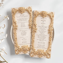 Programa Elegant Classic Baroque Frame Wedding Program