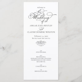 Programa Elegant Classic Black & White Calligraphy Wedding
