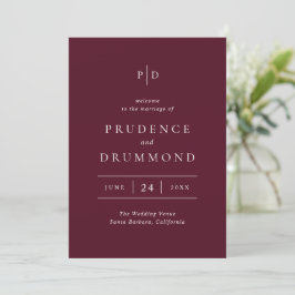 Programa Elegant Deep Burgundy Classic Wedding