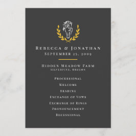 Programa Elegant Equestrian Wedding Program 5x7