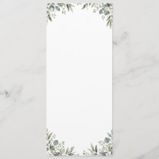 Programa Elegant Eucalyptus Botanical Wedding Program