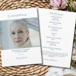 Programa Elegant Funeral Photo Order Of Service Program 