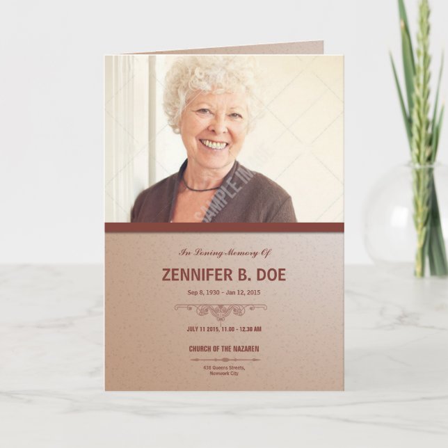 Programa Elegant Funeral Program Template (Frente)