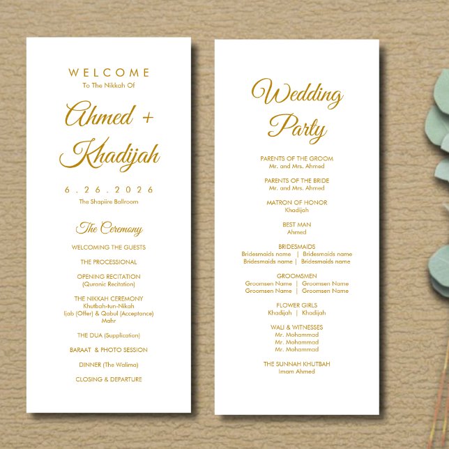 Programa Elegant Minimalist Modern Islamic Wedding Program (Criador carregado)