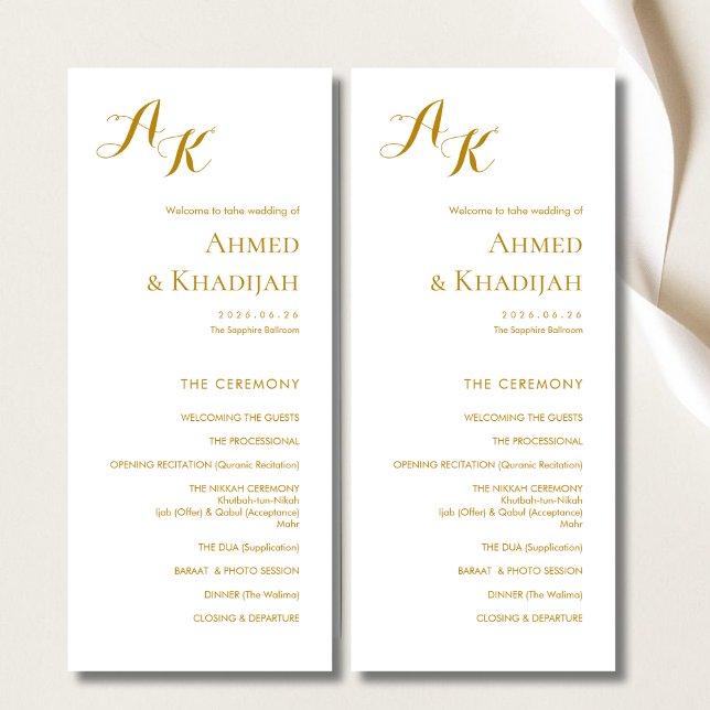 Programa Elegant Minimalist Modern Islamic Wedding Program (Criador carregado)