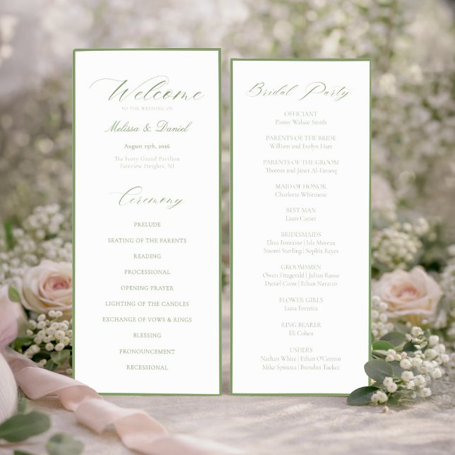 Programa Elegant Sage Green Botanical Wedding  (Criador carregado)