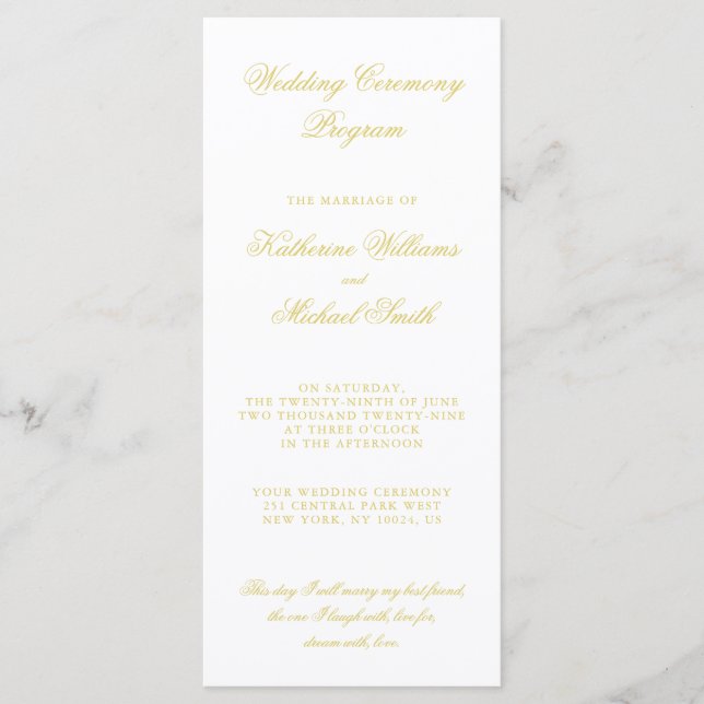Programa Elegant Script Island Citrus Wedding Programs (Frente)