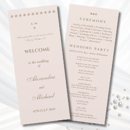 Programa Elegant Simple Pearl Christian Wedding Program