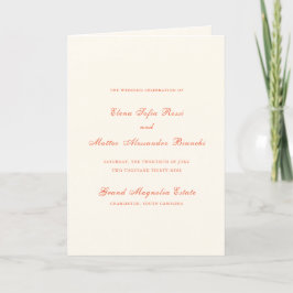 Programa Elegant Terracotta Modern Classic Wedding