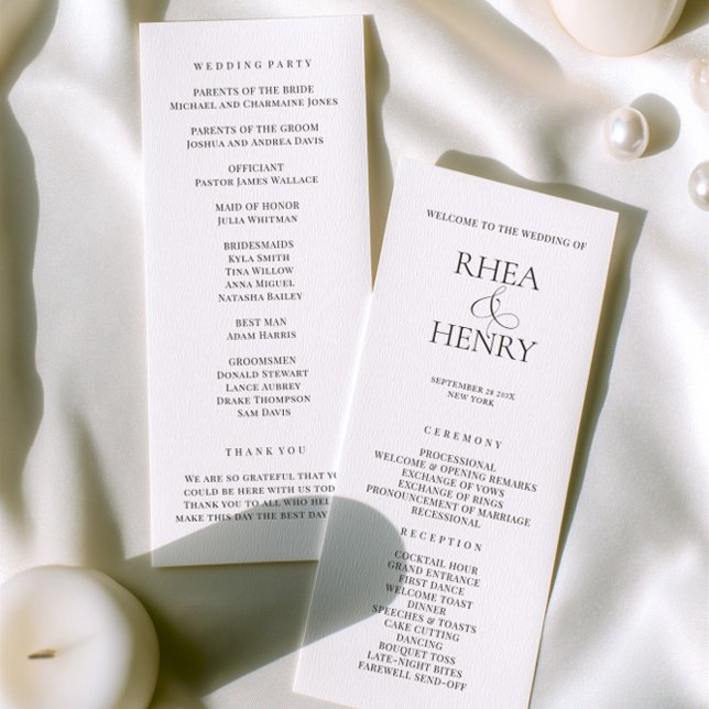 Programa Elegant Wedding Ceremony & Reception Program  (Elegant Wedding Ceremony & Reception Program)