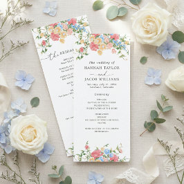 Programa Elegant Wildflower Floral Wedding Program