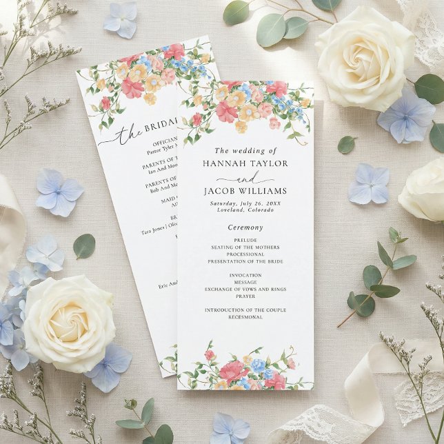 Programa Elegant Wildflower Floral Wedding Program (Criador carregado)