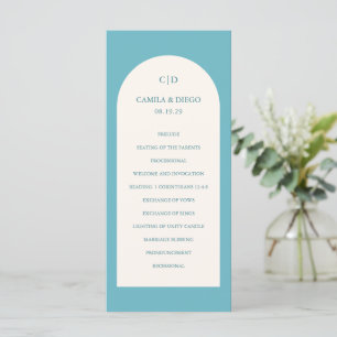 Programa Elegante Arco Moderno de Casamento em Aqua Azul