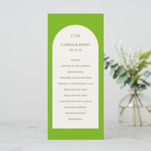 Programa Elegante Arco Verde Vibrante Casamento Moderno