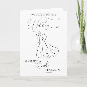 Programa Elegante B&W Tux e Vestido Obrigado Casamento