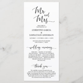 Programa Elegante Black Script, Sr. e Sra. Cerimônia de Cas