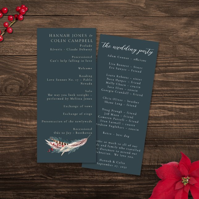 Programa Elegante Boho Rustic Pampas e Pine Green Tan Red (Criador carregado)