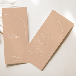 Programa Elegante Boho Tan Minimal de Cerimônia de