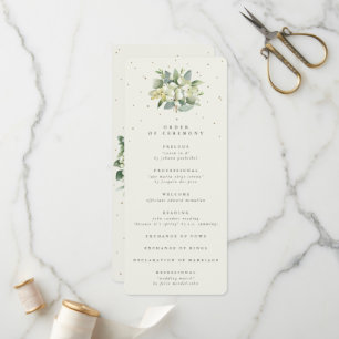 Programa Elegante Buquê de Neve Creme+Eucalipto Casamento